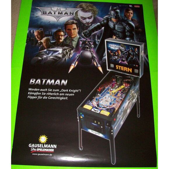 Batman Dark Knight Pinball POSTER Large 33 X 23 German Promo Wall Artwork - Picture 2 of 9